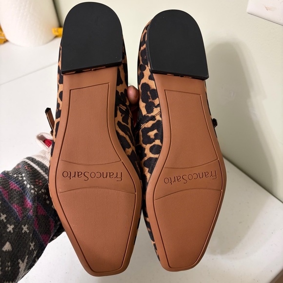 Franco Sarto Leopard Print maryjane ballet flats square toes 7 - Picture 4 of 5